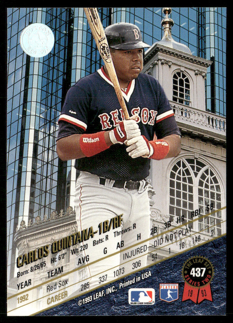 Carlos Quintana 1993 Leaf #437 Boston Red Sox