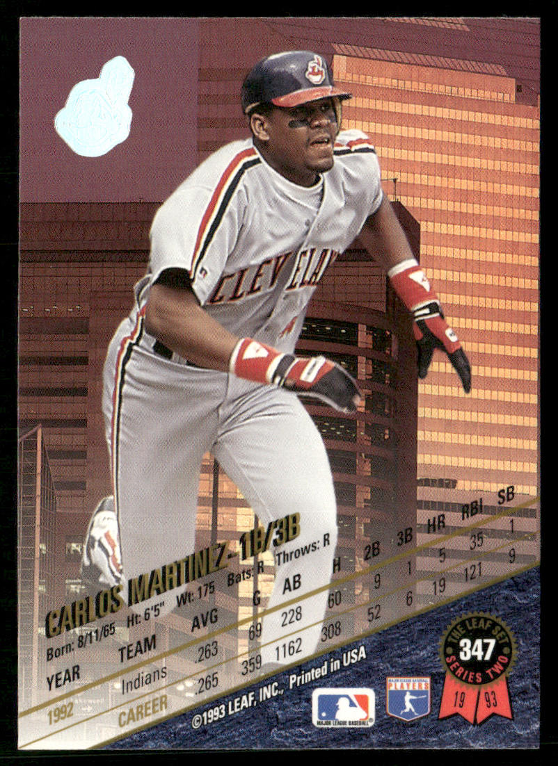 Carlos Martinez 1993 Leaf #347 Cleveland Indians
