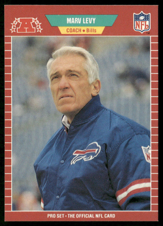 Marv Levy 1989 Pro Set #34 Buffalo Bills