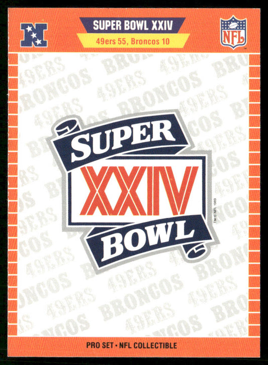 Super Bowl 1990 Pro Set Super Bowl XXIV NFL Collectible #XXIV