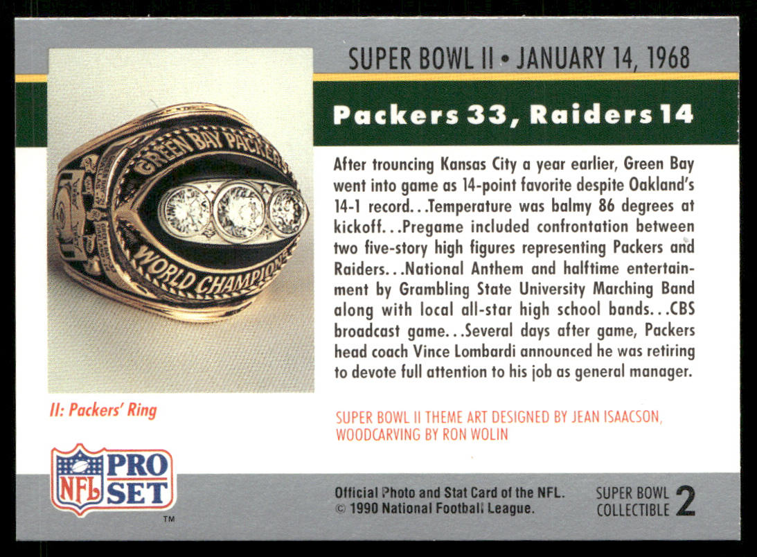 Super Bowl 1990 Pro Set Super Bowl Collectibles #2