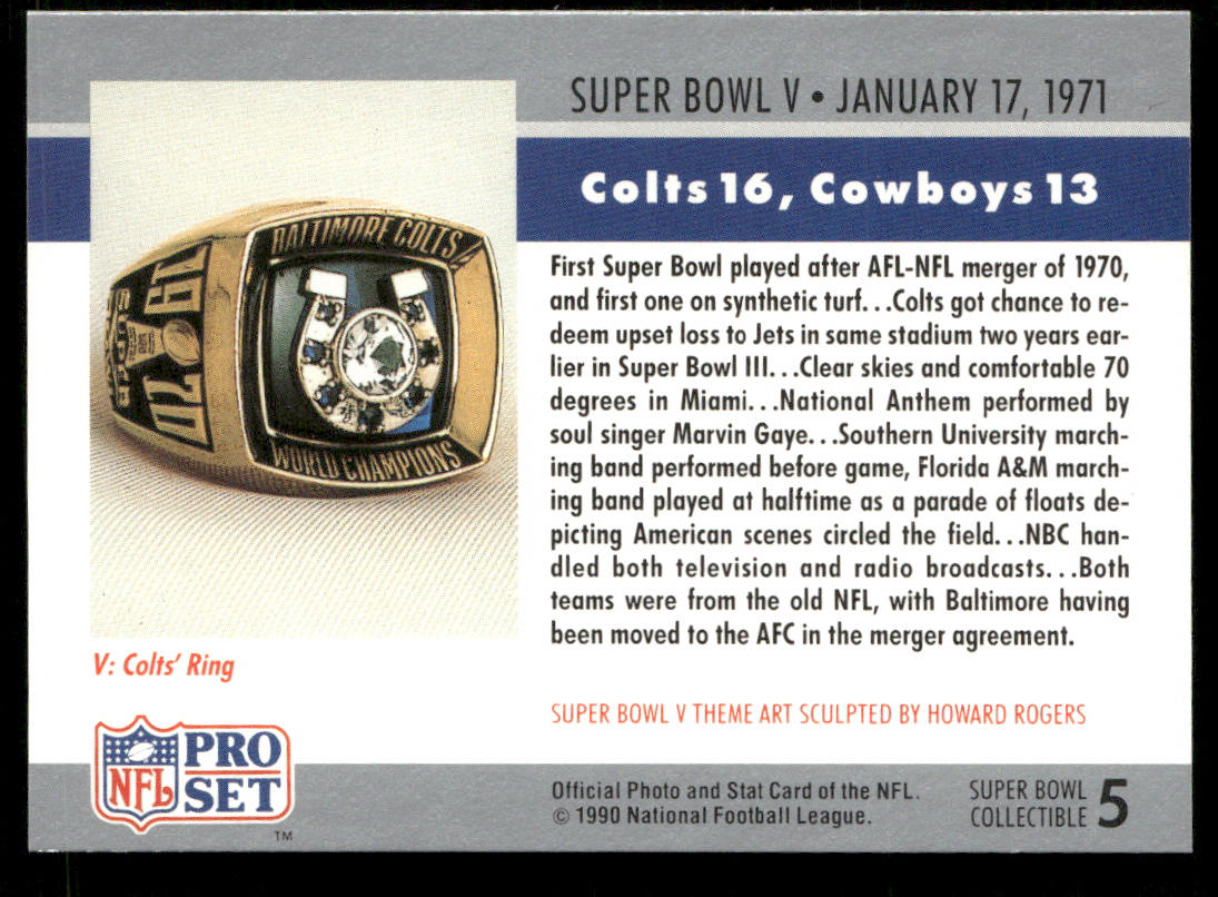 Super Bowl 1990 Pro Set Super Bowl Collectibles #5