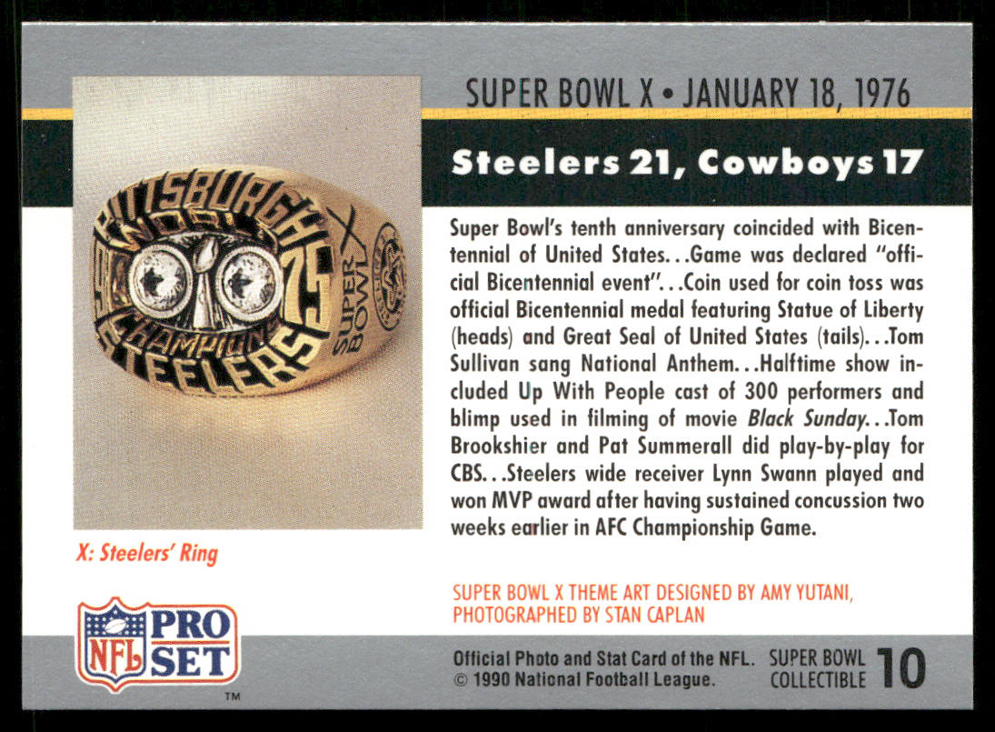 Super Bowl 1990 Pro Set Super Bowl Collectibles #10