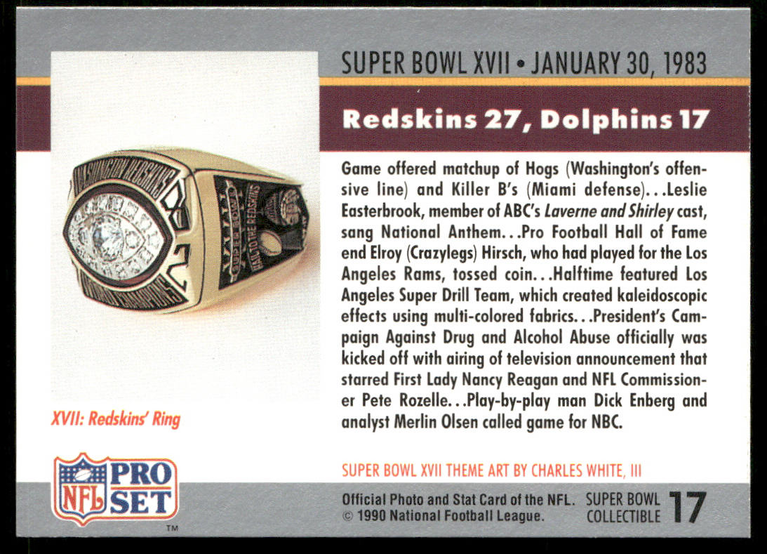 Super Bowl 1990 Pro Set Super Bowl Collectibles #17