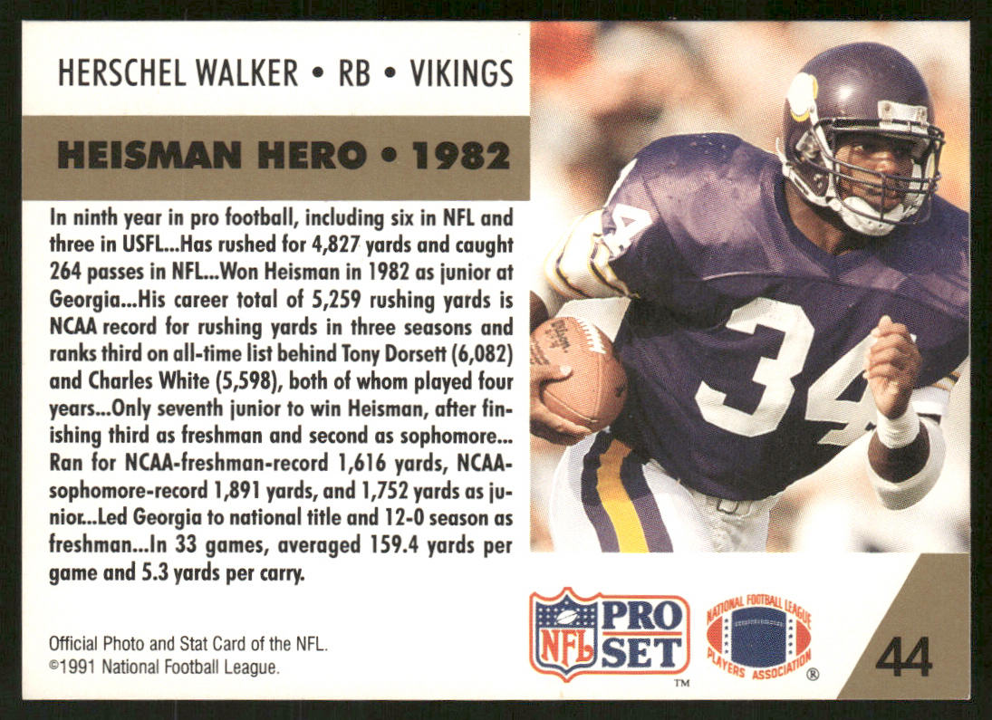 Herschel Walker 1991 Pro Set #44