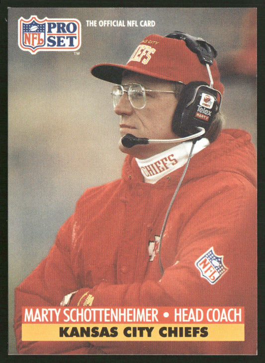 Marty Schottenheimer 1991 Pro Set #189 Kansas City Chiefs
