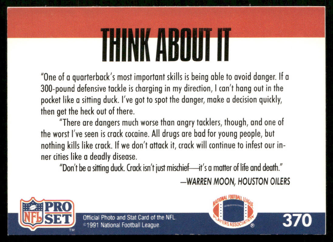 Warren Moon 1991 Pro Set #370b Houston Oilers