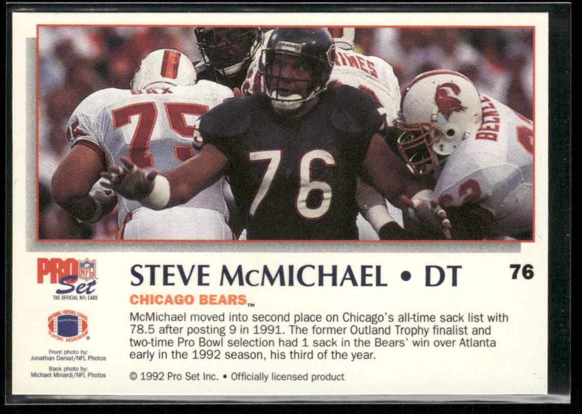 Steve McMichael 1992 Pro Set Power #76 Chicago Bears