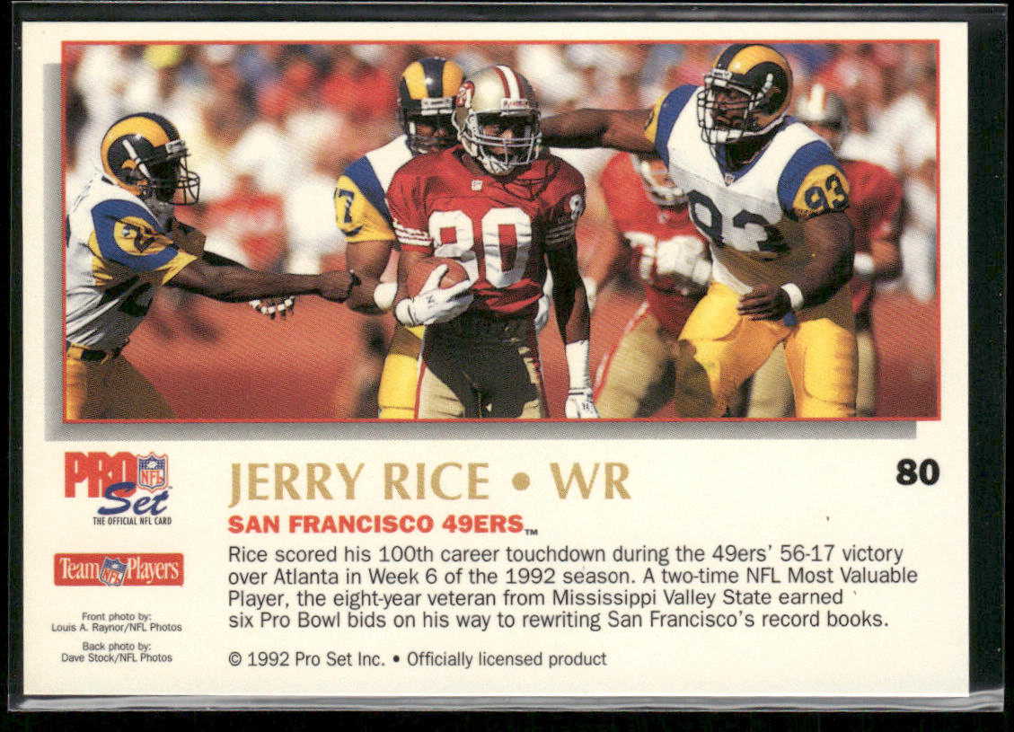 Jerry Rice 1992 Pro Set Power #80 San Francisco 49ers