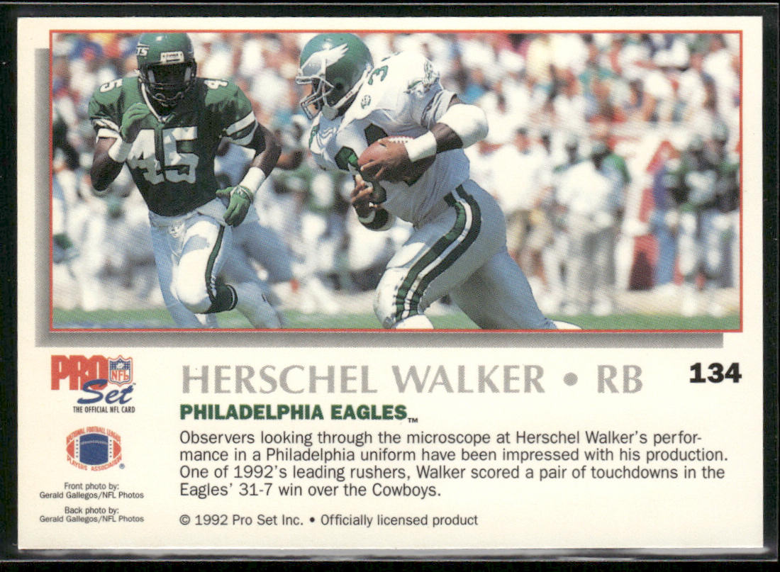 Herschel Walker 1992 Pro Set Power #134 Philadelphia Eagles