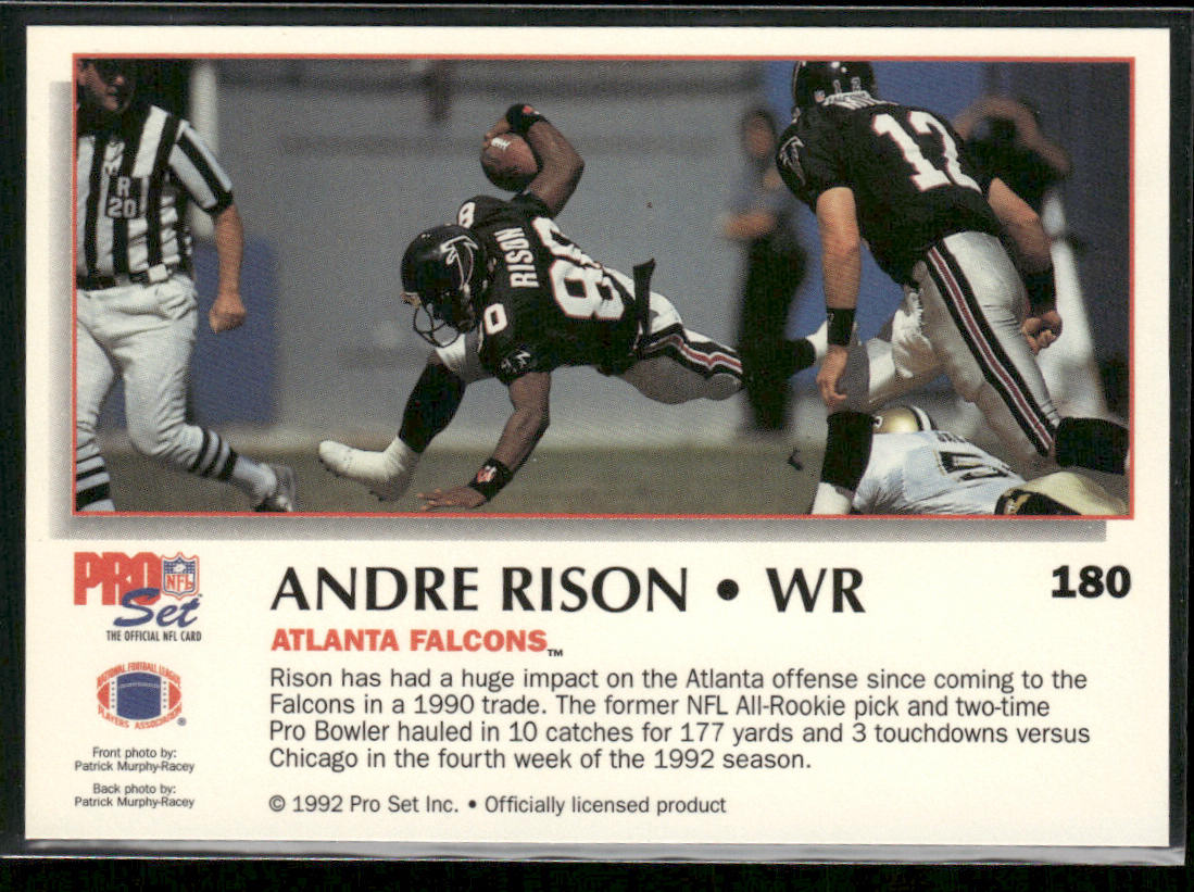 Andre Rison 1992 Pro Set Power #180 Atlanta Falcons
