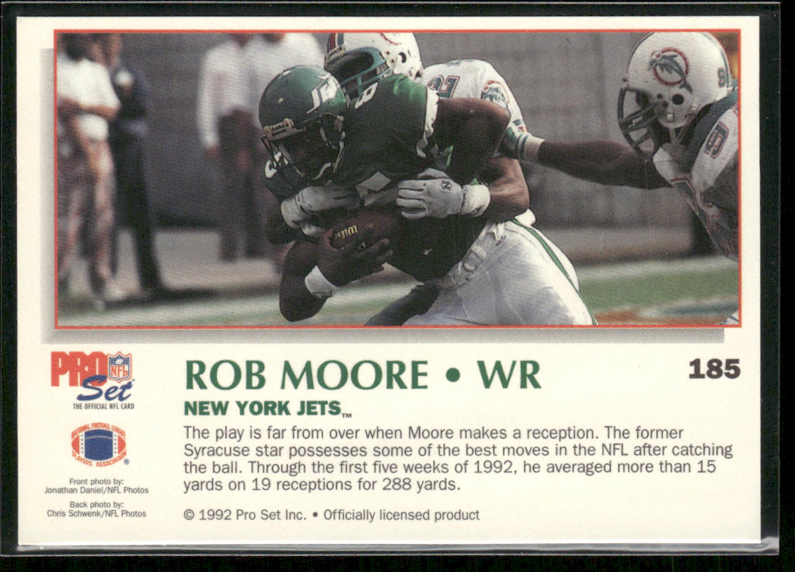 Rob Moore 1992 Pro Set Power #185 New York Jets