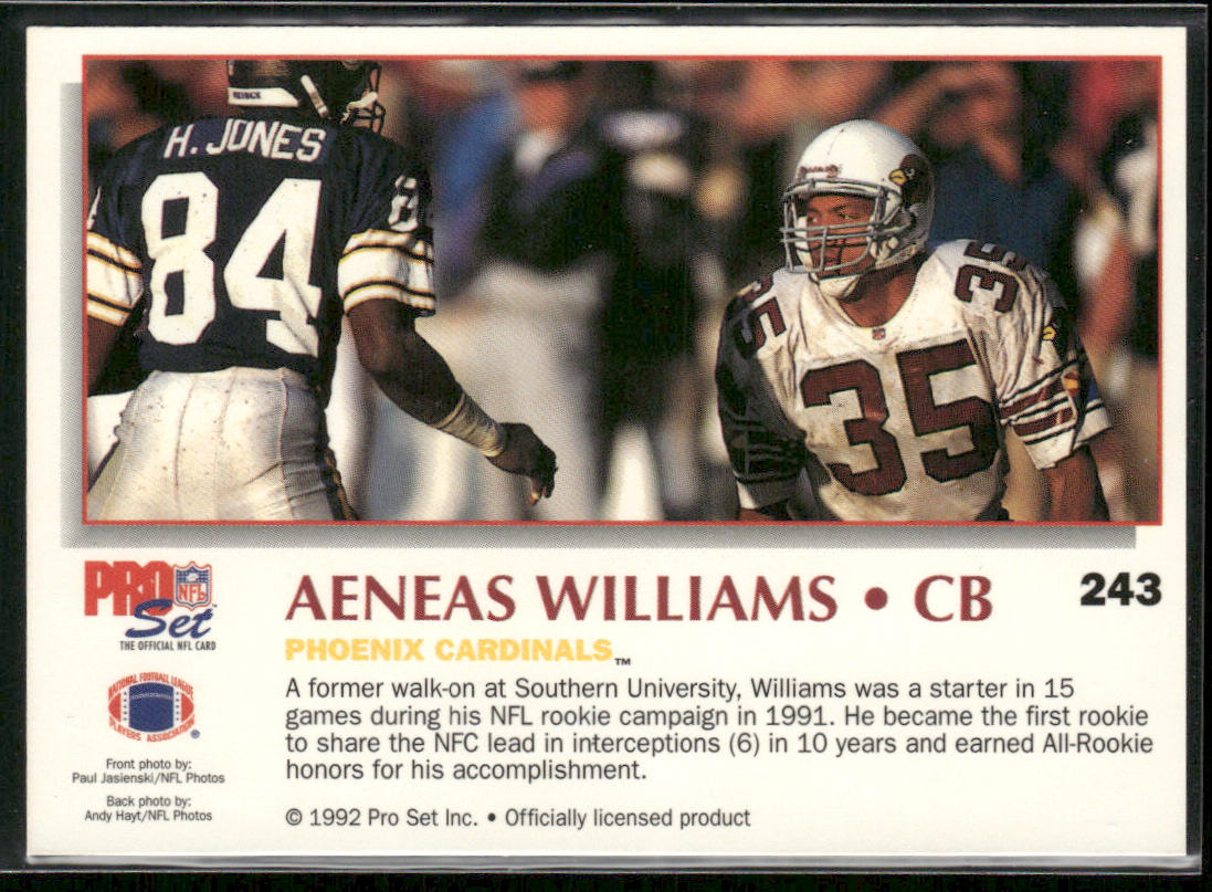 Aeneas Williams 1992 Pro Set Power #243 Phoenix Cardinals