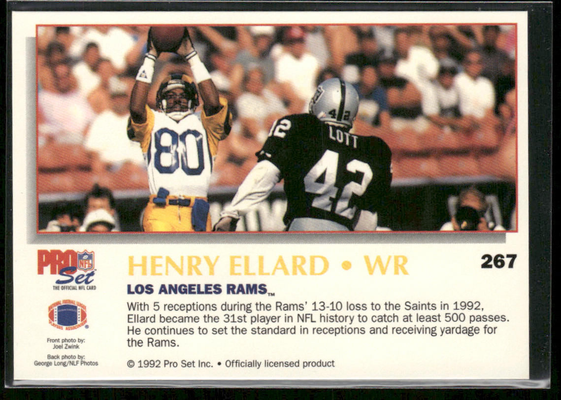 Henry Ellard 1992 Pro Set Power #267 Los Angeles Rams