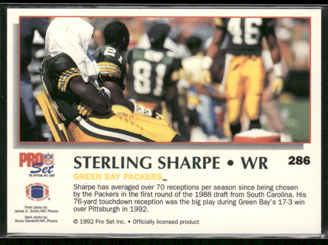 Sterling Sharpe 1992 Pro Set Power #286 Green Bay Packers