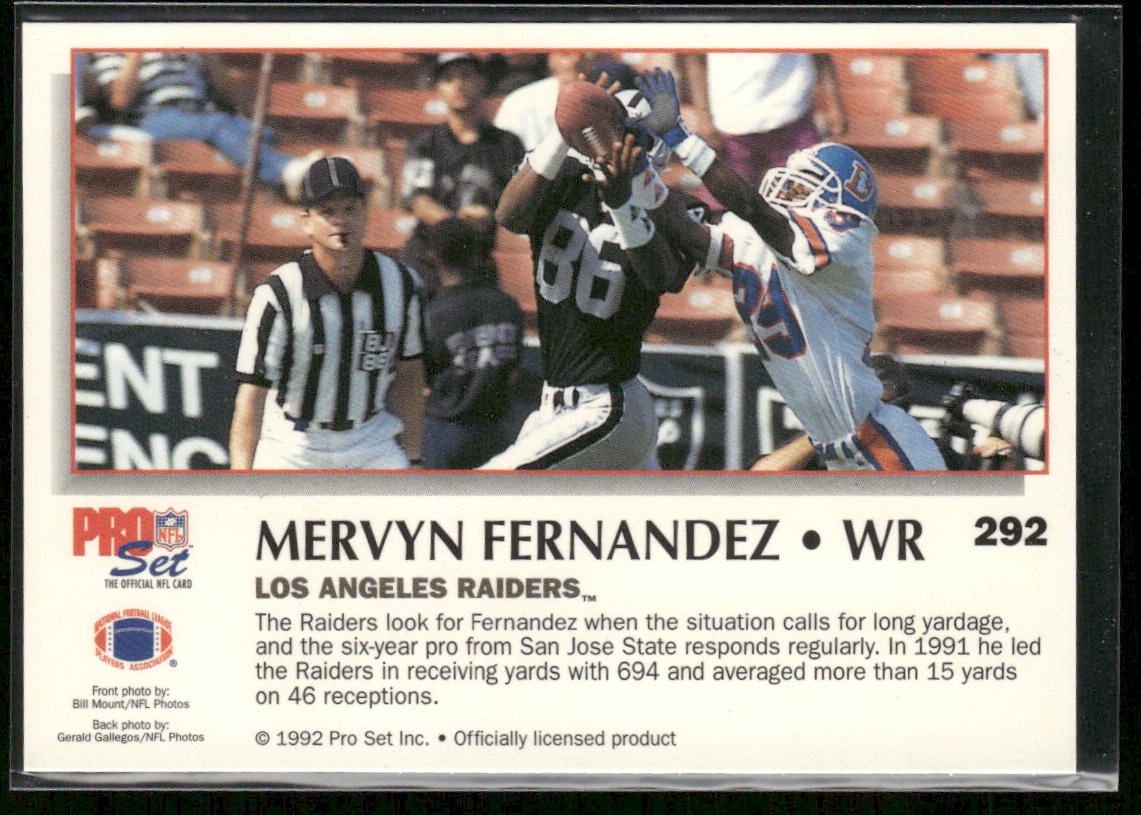 Mervyn Fernandez 1992 Pro Set Power #292 Los Angeles Raiders