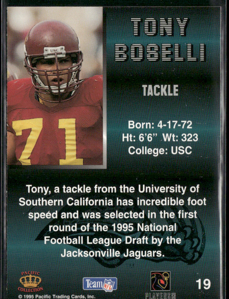 Tony Boselli 1995 Pacific #19 RC Jacksonville Jaguars