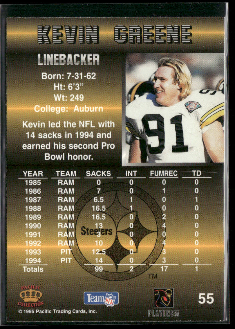 Kevin Greene 1995 Pacific #55 Pittsburgh Steelers