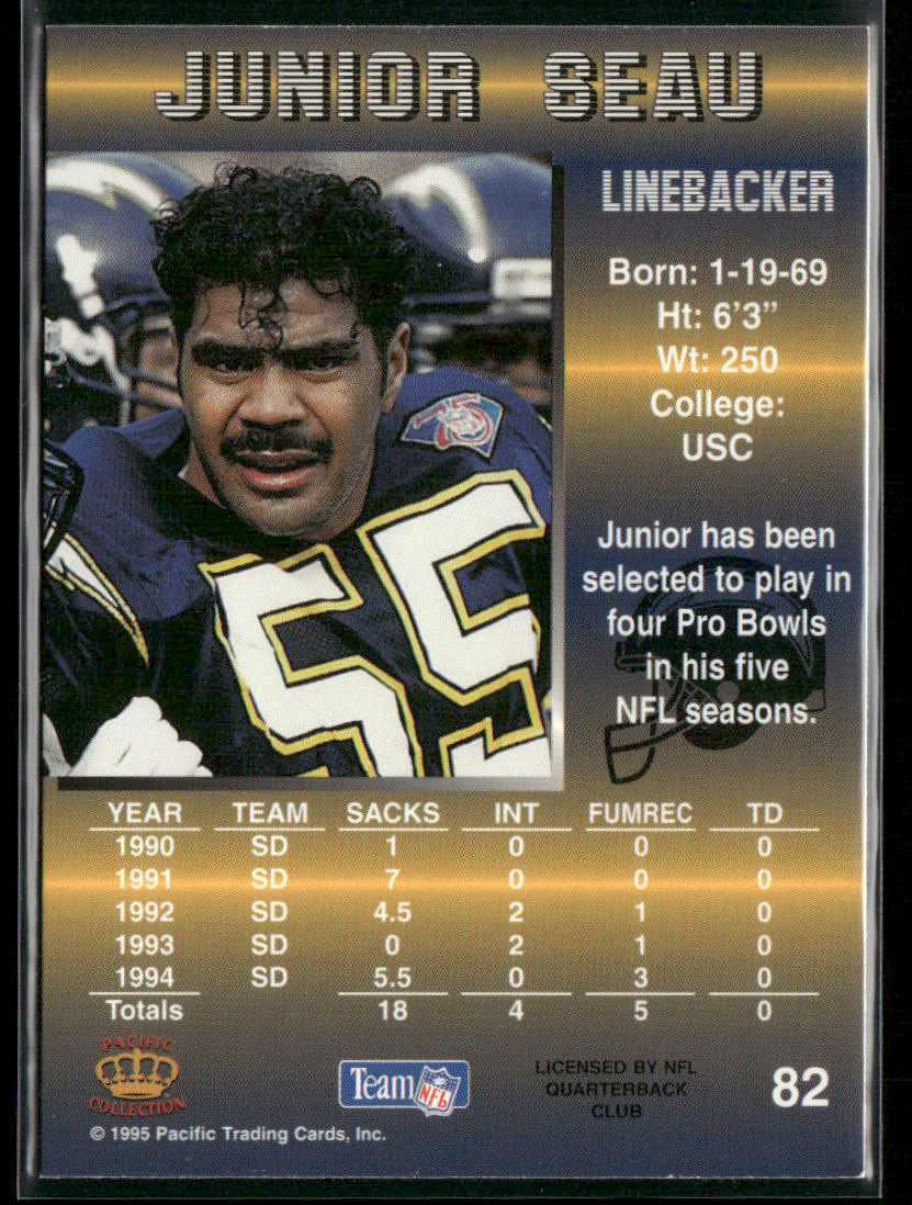 Junior Seau 1995 Pacific #82 San Diego Chargers