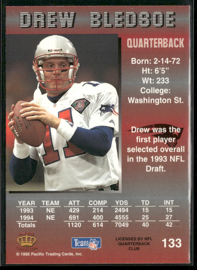 Drew Bledsoe 1995 Pacific #133 New England Patriots