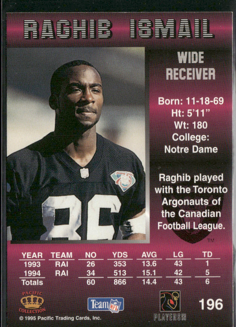 Raghib Ismail 1995 Pacific #196 Oakland Raiders