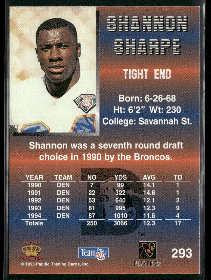 Shannon Sharpe 1995 Pacific #293 Denver Broncos