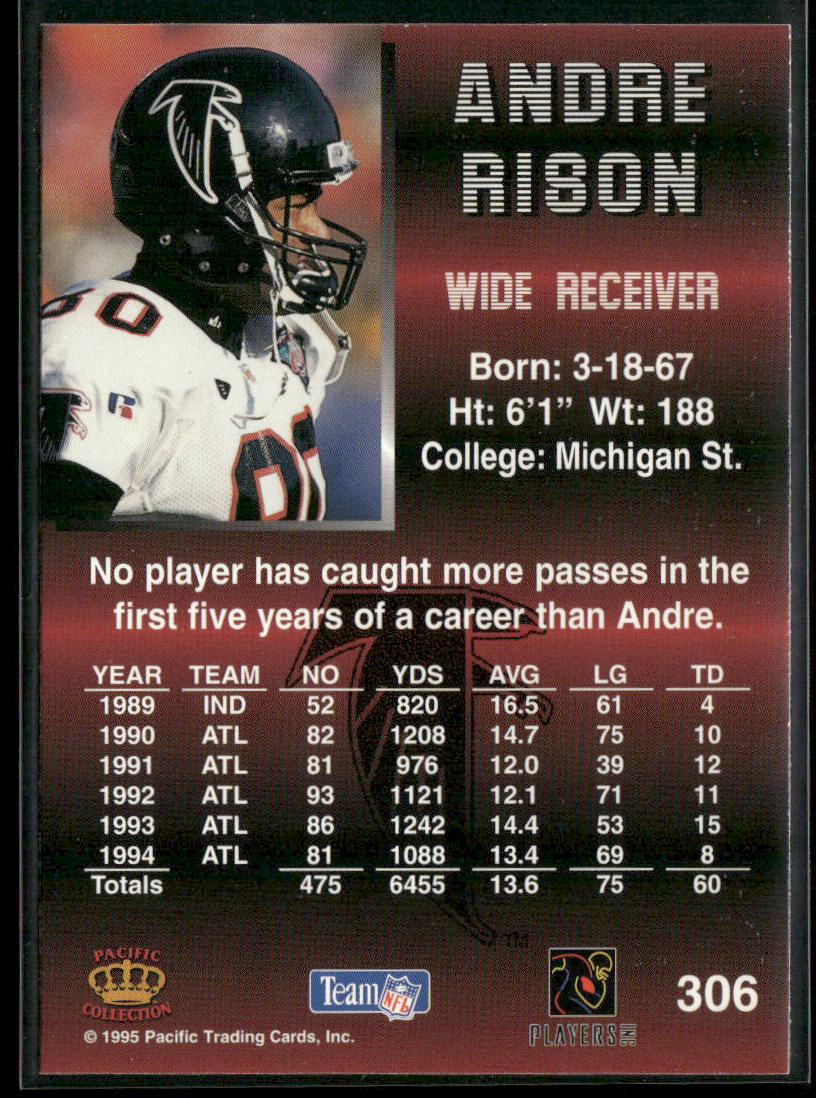 Andre Rison 1995 Pacific #306 Atlanta Falcons