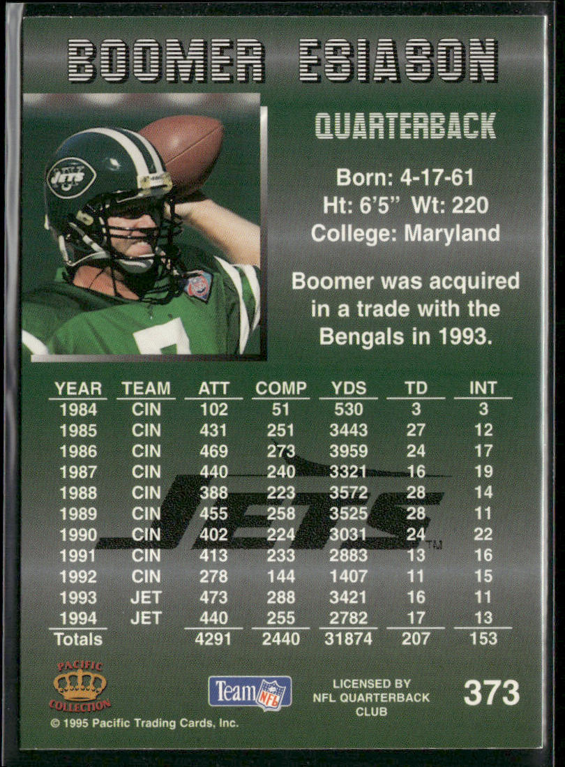 Boomer Esiason 1995 Pacific #373 New York Jets