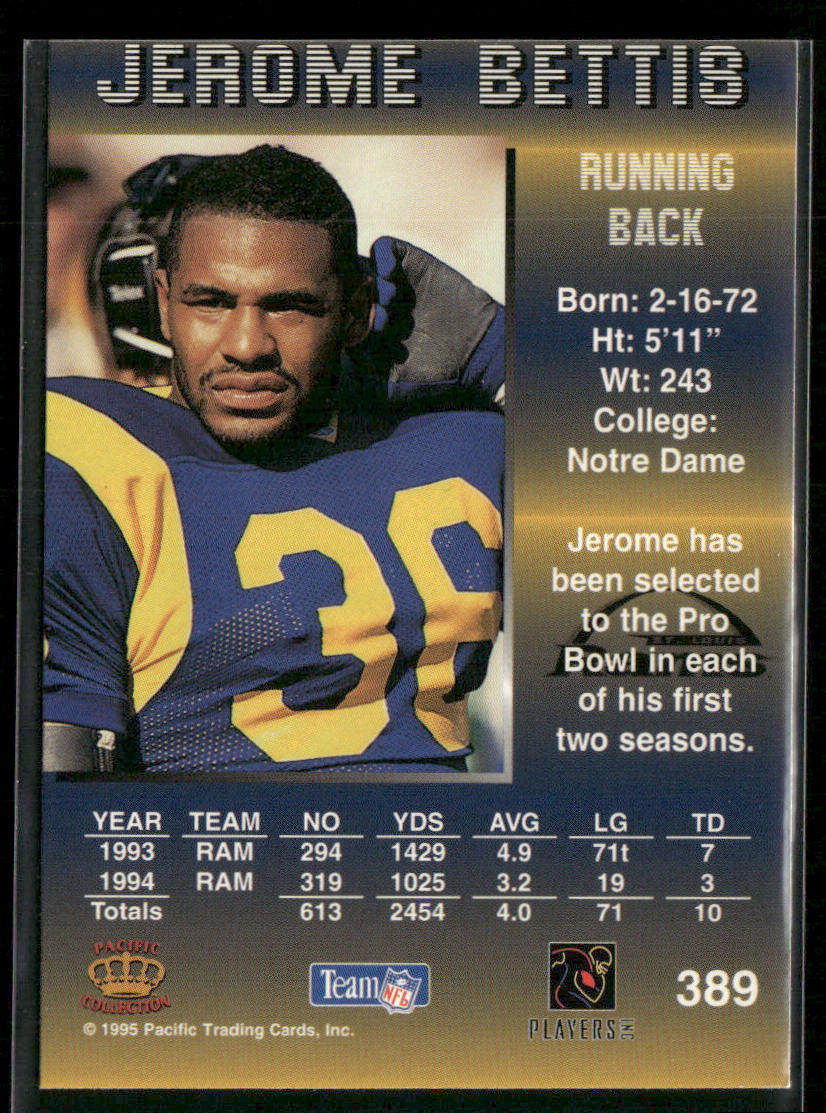 Jerome Bettis 1995 Pacific #389 St. Louis Rams
