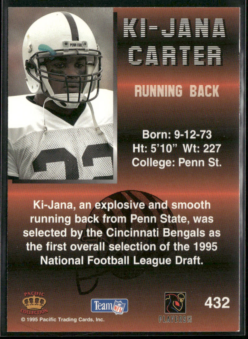 Ki-Jana Carter 1995 Pacific #432 RC Cincinnati Bengals