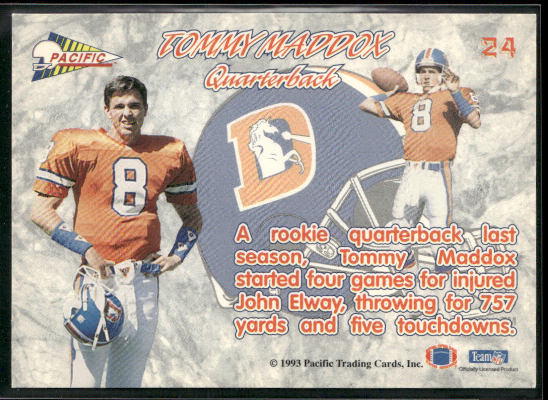 Tommy Maddox 1993 Pacific Prisms #24 Denver Broncos