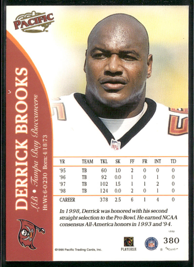 Derrick Brooks 1999 Pacific #380 Tampa Bay Buccaneers