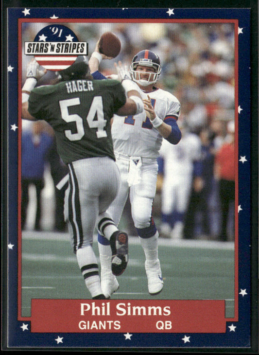 Phil Simms 1991 Fleer Stars 'n Stripes #95 New York Giants