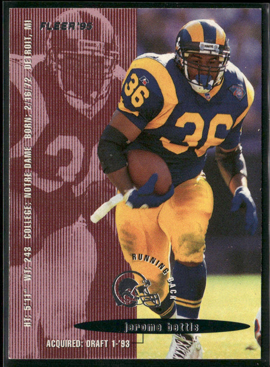 Jerome Bettis 1995 Fleer #201 Los Angeles Rams