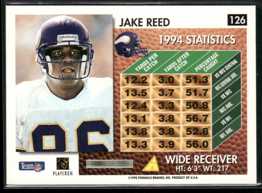 Jake Reed 1995 Summit #126 Minnesota Vikings