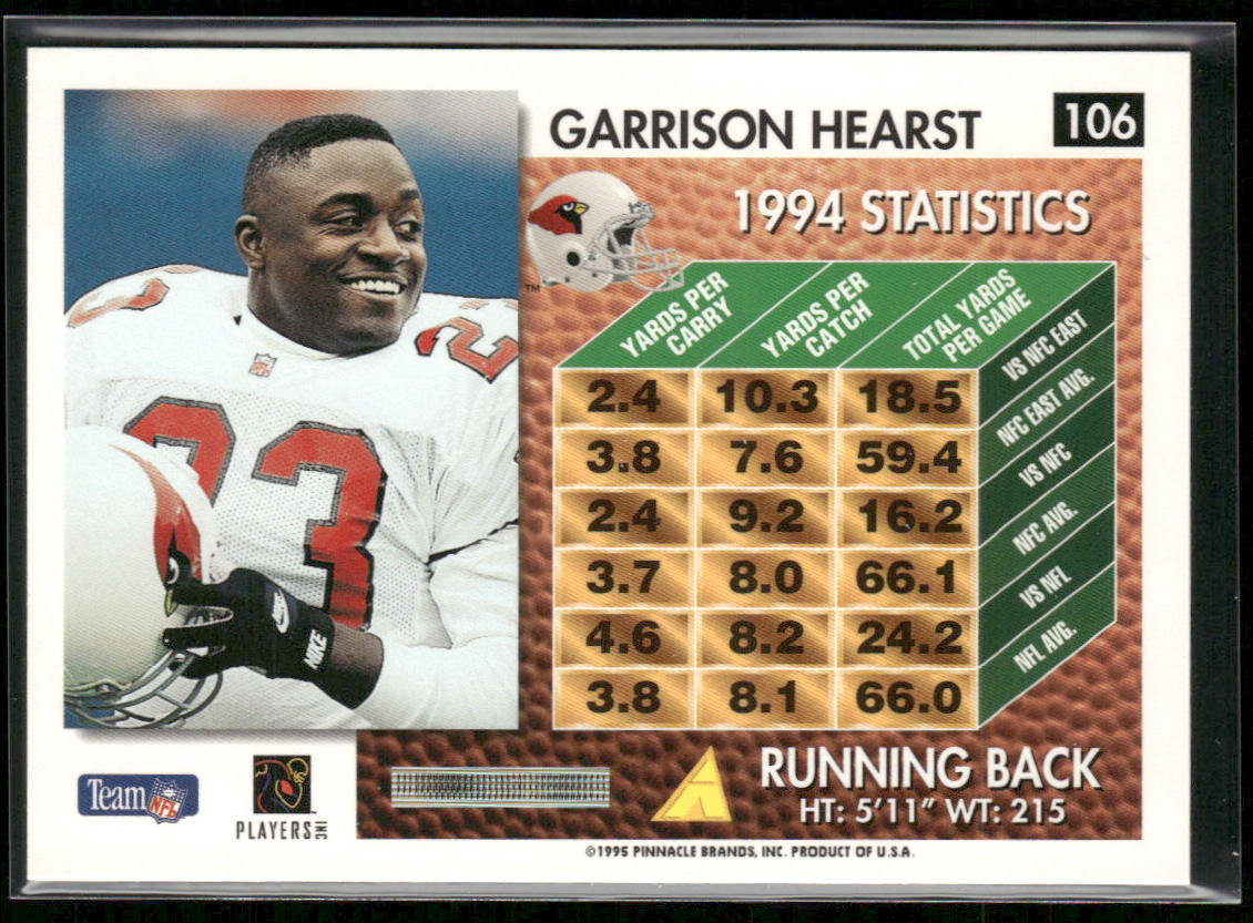 Garrison Hearst 1995 Summit #106 Arizona Cardinals