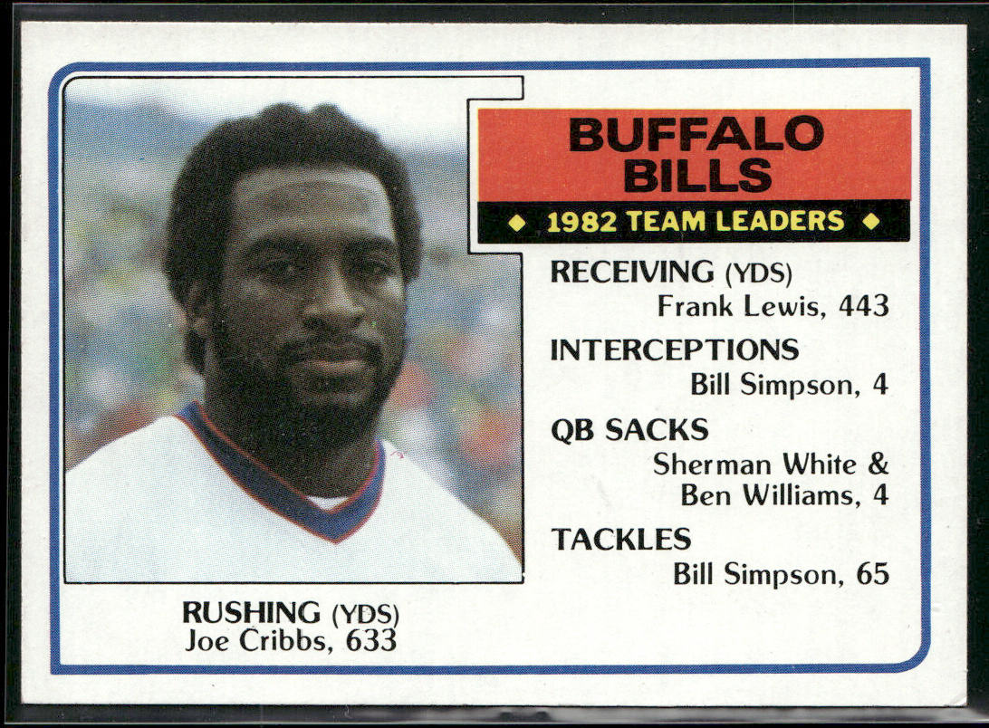 Joe Cribbs 1983 Topps #219 Buffalo Bills