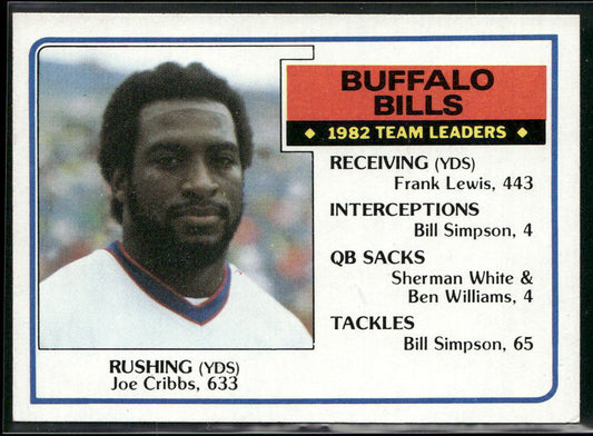 Joe Cribbs 1983 Topps #219 Buffalo Bills