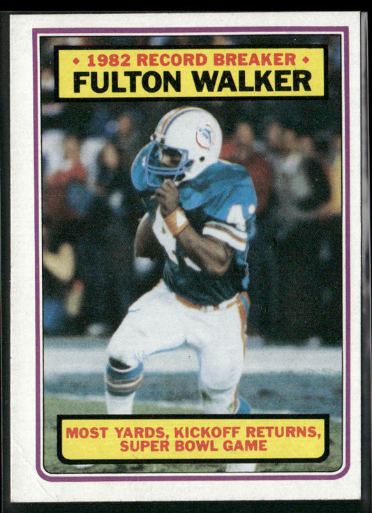 Fulton Walker 1983 Topps #9 Miami Dolphins
