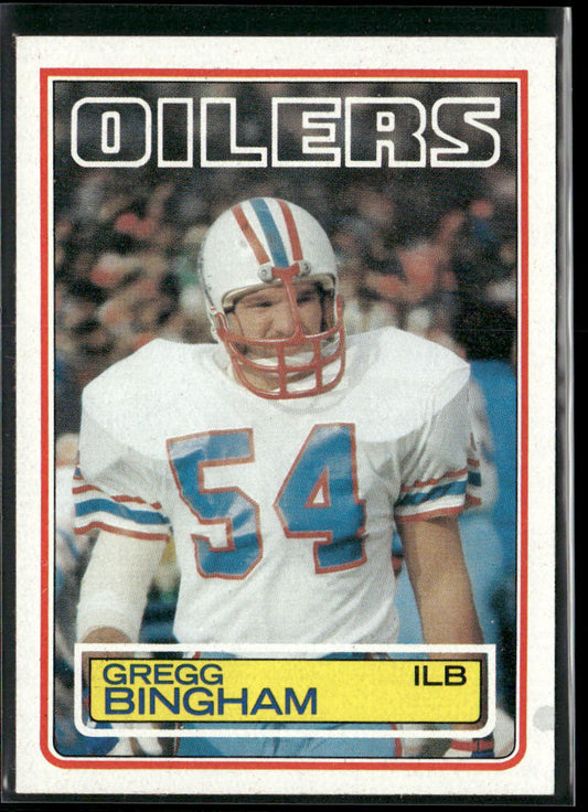 Gregg Bingham 1983 Topps #274 Houston Oilers