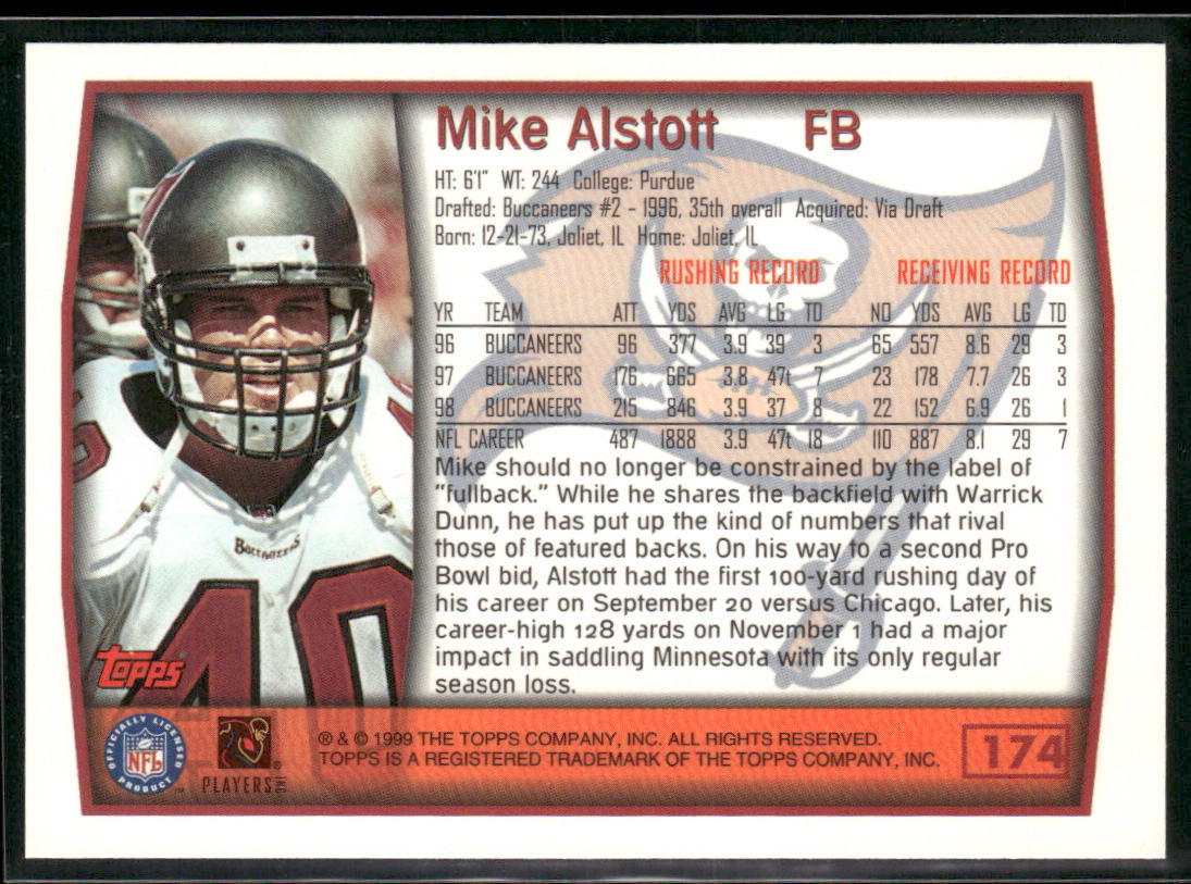 Mike Alstott 1999 Topps #174 Tampa Bay Buccaneers