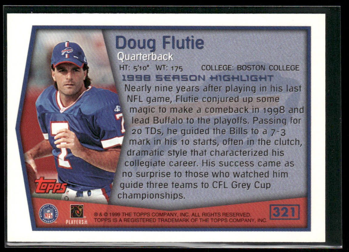 Doug Flutie 1999 Topps #321 Buffalo Bills