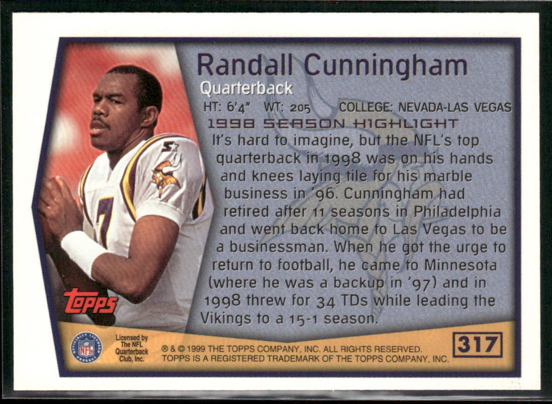 Randall Cunningham 1999 Topps #317 Minnesota Vikings
