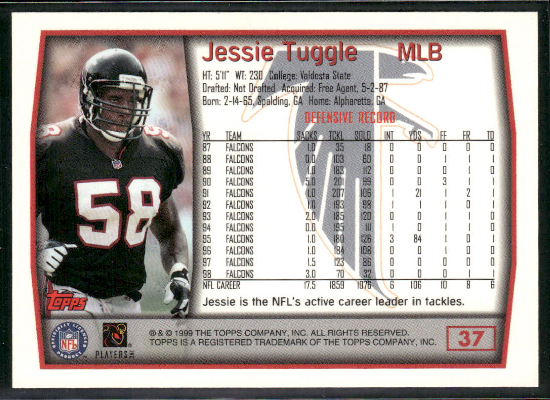 Jessie Tuggle 1999 Topps #37 Atlanta Falcons