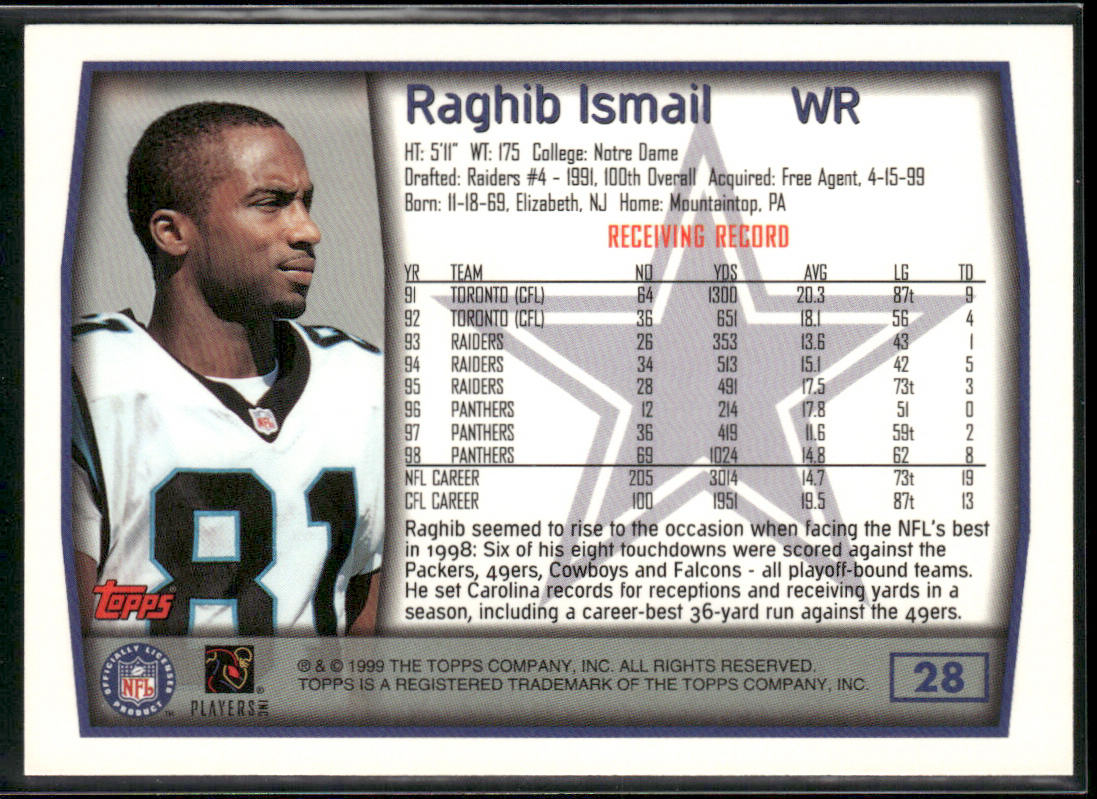 Raghib Ismail 1999 Topps #28 Dallas Cowboys