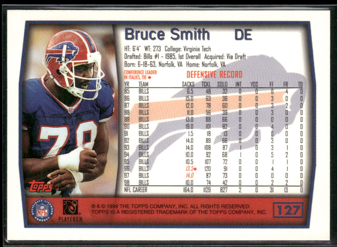 Bruce Smith 1999 Topps #127 Buffalo Bills