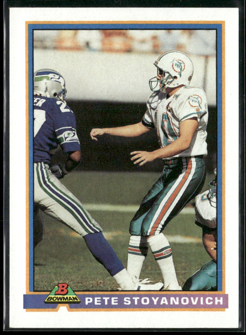 Pete Stoyanovich 1991 Bowman #290 Miami Dolphins