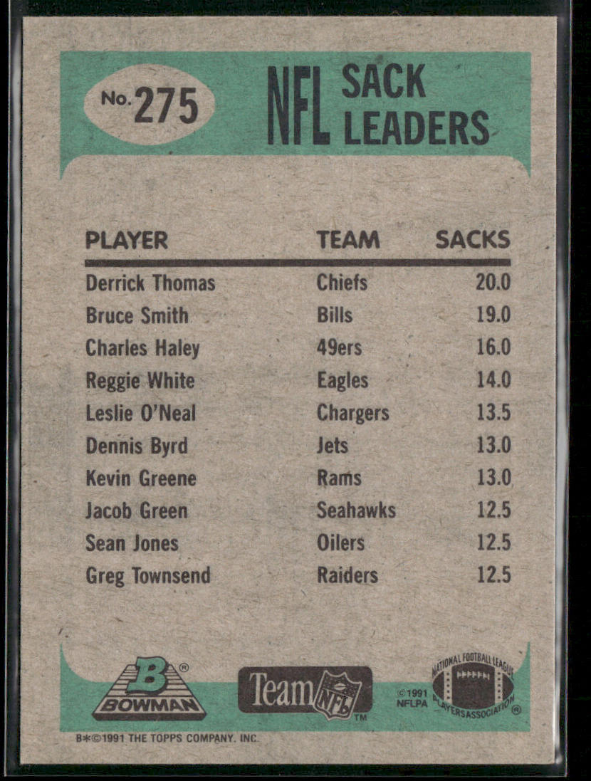 Derrick Thomas 1991 Bowman #275a Kansas City Chiefs