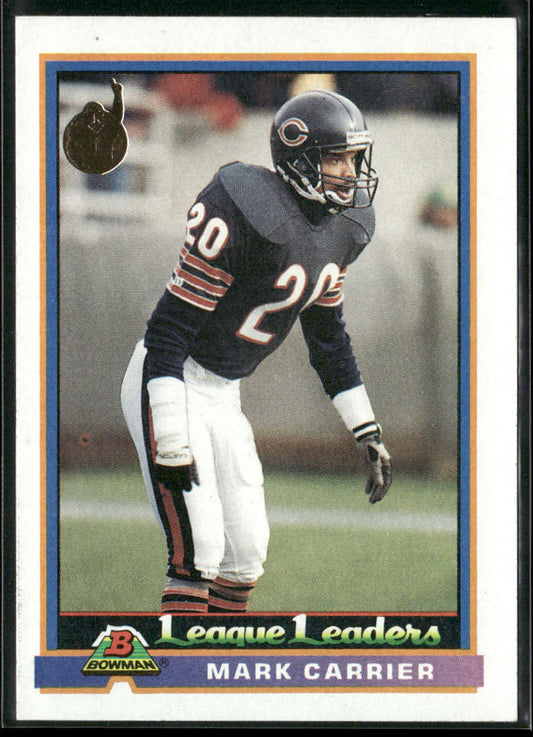 Mark Carrier 1991 Bowman #276a A* in copyright on back Chicago Bears