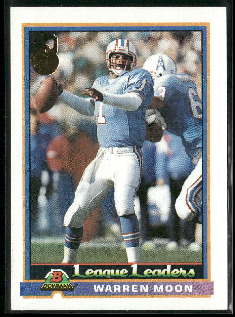 Warren Moon 1991 Bowman #277a A* in copyright on back Houston Oilers
